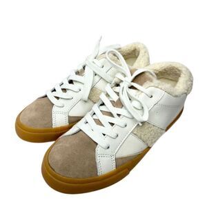 Marc Fisher Ltd. Sneaker Size 6 Tan White Suede Faux Shearling Winter Shoes